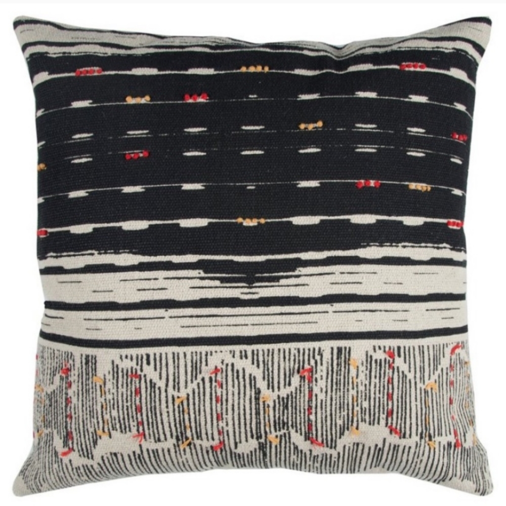 RIZZY HOME Oversized BoHo French Knot Square Pillow